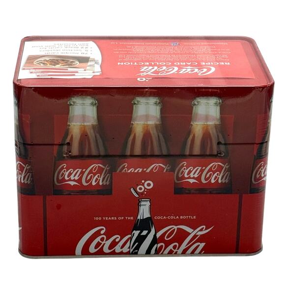 Coca-Cola Recipe Card Collection Tin New Sealed 2015 78 Cards, 22 Blanks & Tabs - Picture 1 of 6